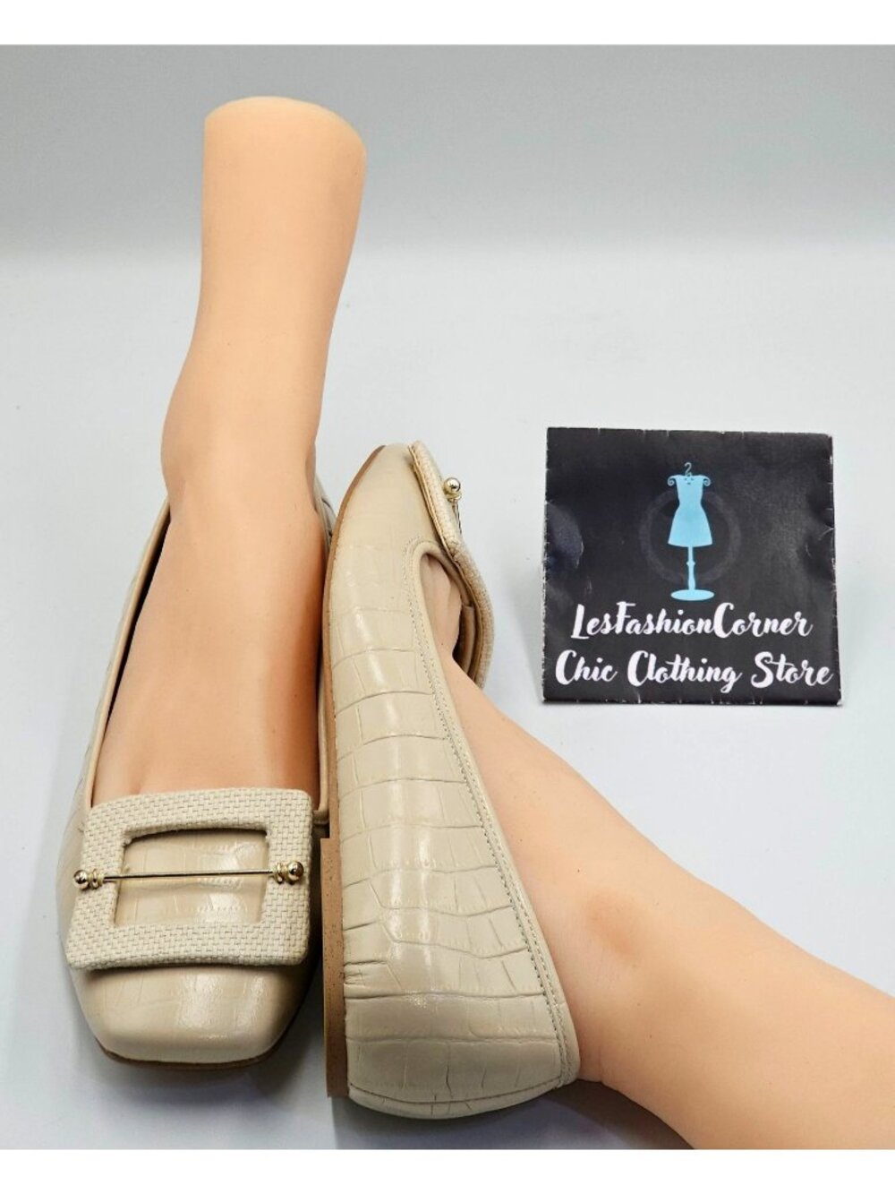 NWOB Zac Zac Posen Women's Beige Leather Vonte Skimmer Square Flats Sz 9.5 2692 - Picture 11 of 16